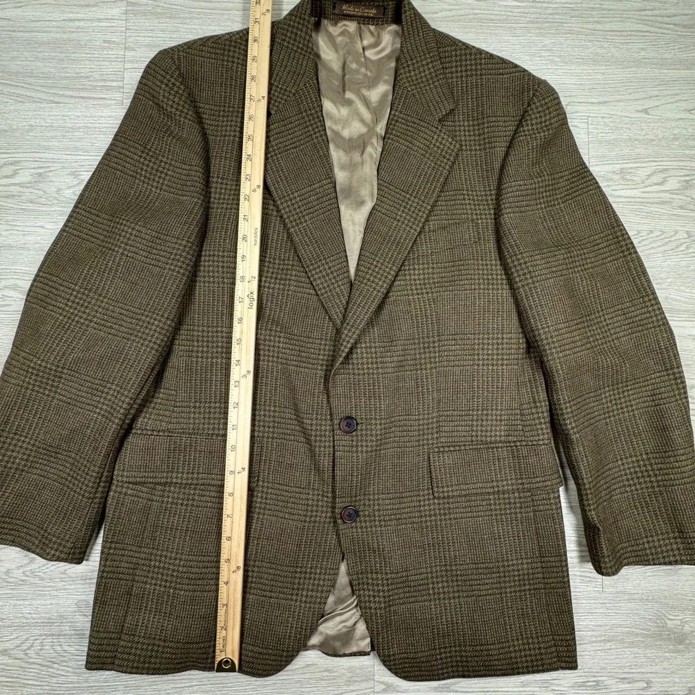 Chaps Ralph Lauren Men's Sport Coat Glen Plaid Wool Alpaca Brown 40R M(?) Blazer